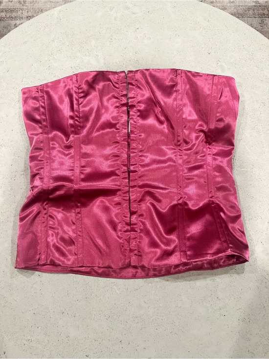 Princess Polly Tops - Princess Polly Fuchsia Satin Strapless Corset Top